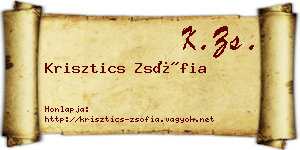 Krisztics Zsófia névjegykártya